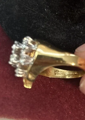 UNCAS Vintage Teardrop Ring Gold HGE CZ KARATCLAD image indicator(7)