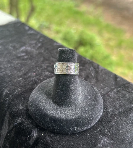 1970’s UNCAS 925 Sterling Silver Vintage Heart Garland Band Ring - photo 4