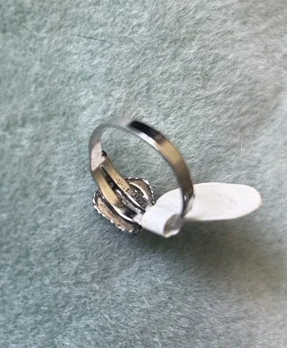 VTG DEADSTOCK UNCAS STERLING SILVER TIGERS EYE HEART RING image indicator(5)