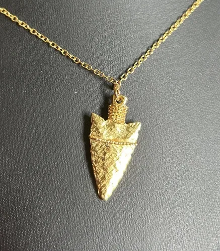 Vintage Lincoln Penny Arrowhead Gold Necklace 1970’s image indicator(3)