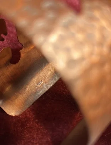 RARE VINTAGE Hammered Copper Native American Cuff image indicator(4)