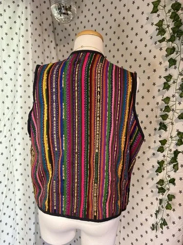 Vintage Patchwork Vest Embroidered Festival Vest Floral Boho image indicator(6)