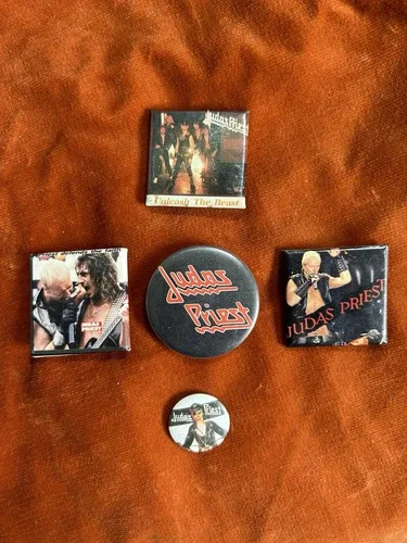 RARE VINTAGE 1980 Judas Priest Pin Lot