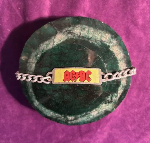 RARE Vintage DEADSTOCK 1970’s AC/DC ID Bracelet
