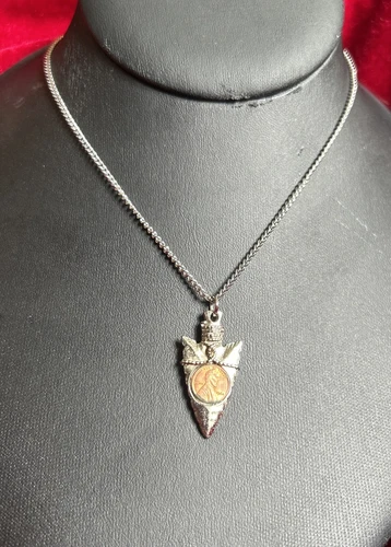 Vintage Lincoln Penny Arrowhead Silver Necklace 1970’s