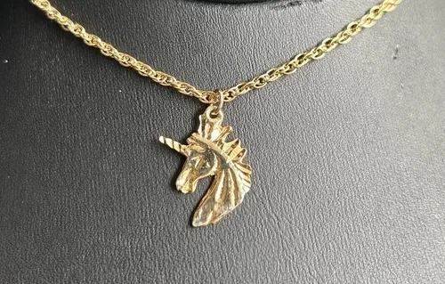 Vintage 18K Gold Plated Unicorn Necklace image indicator(2)