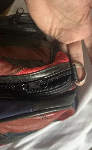 Vintage Leather Patchwork Boho Hippie Tote Bag Purse Y2K image indicator(8)