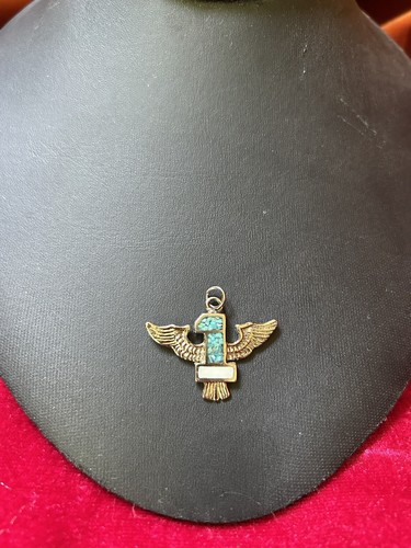 Vintage Southwestern Turquoise & White Onyx Pendant - photo 3