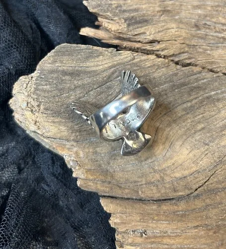 Deadstock Vintage G&S 1980’s Eagle Ring Biker Ring image indicator(2)