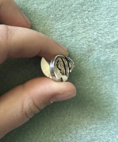 VTG DEADSTOCK UNCAS STERLING SILVER TIGERS EYE RING - photo 2