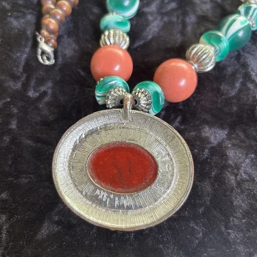 Tibetan Banjara Tribal Coral Beaded Handmade Necklace Bohemian G image indicator(4)