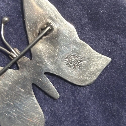 VTG STERLING SILVER 925 MEXICO ABALONE BUTTERFLY PIN - photo 3