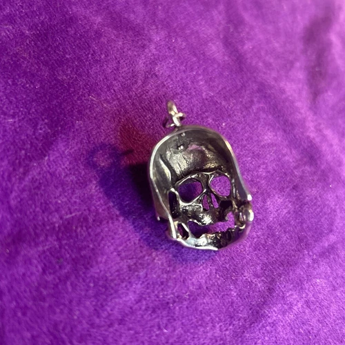 Vintage Silver Army Skull Pendant Gothic Vintage RARE - photo 3