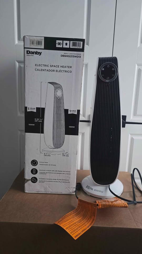 NEW WHITE Danby 22-inch 1500W Adjustable Oscillating Heater - photo 5