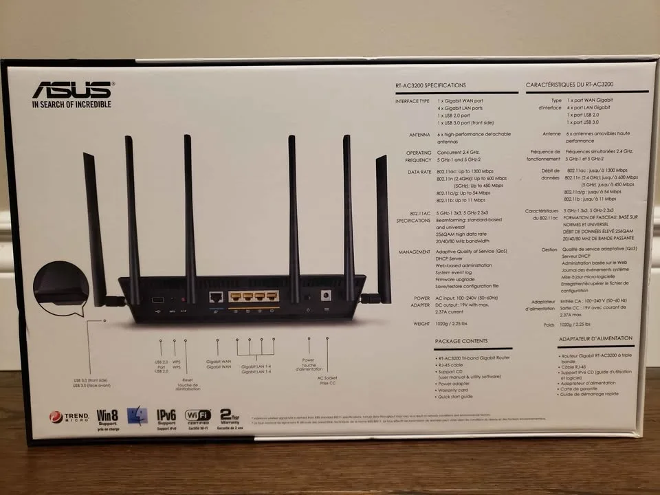 Asus Rt-AC3200 Router (Tri-Band Dual 5Ghz + 2Ghz) image indicator(5)