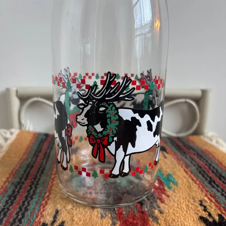 Vintage Christmas Cow Bottle image indicator(2)