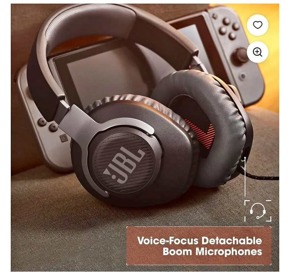 JBL Quantum 100 - Wired Over-Ear Gaming Headphones - Black, Larg