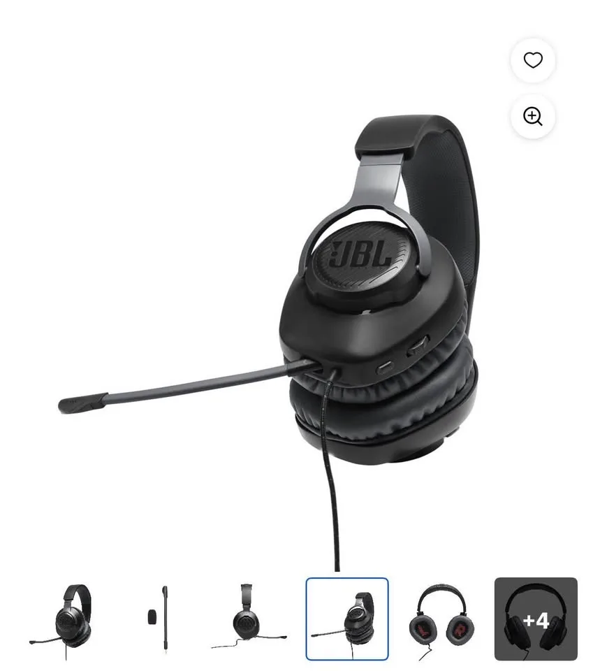 JBL Quantum 100 - Wired Over-Ear Gaming Headphones - Black, Larg image indicator(2)