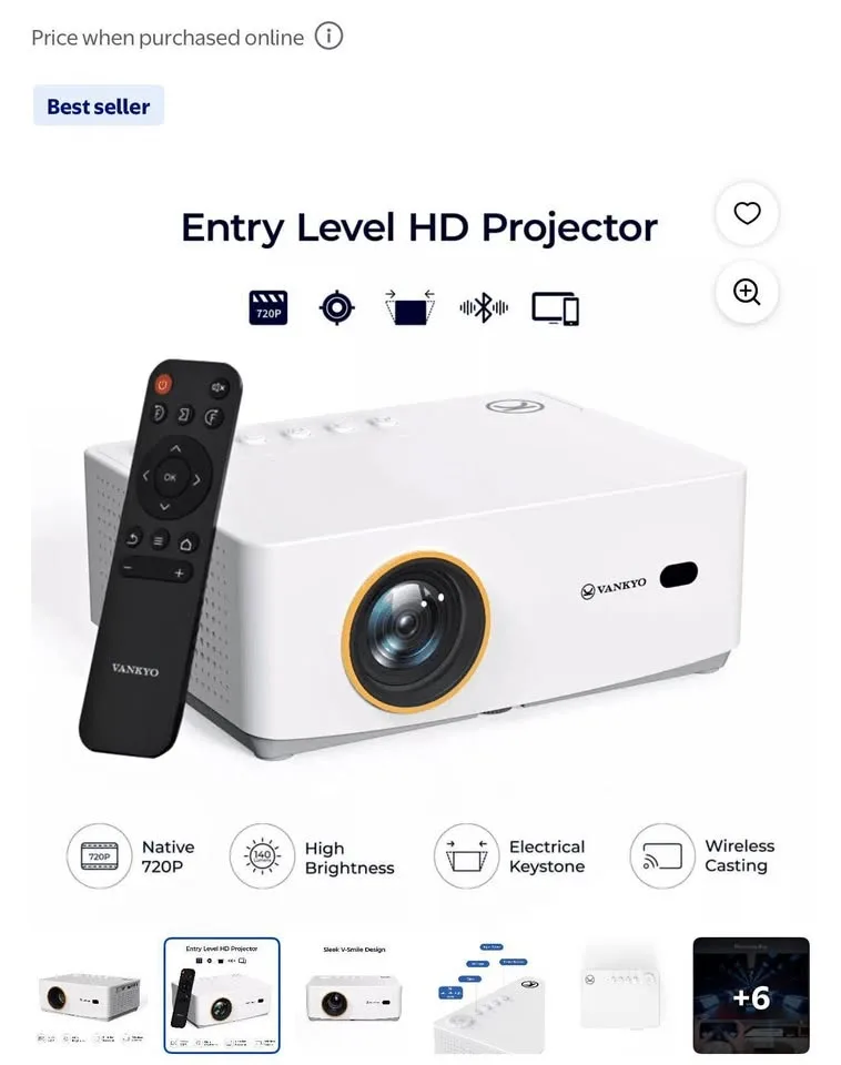Vankyo Leisure 470W 720P Portable Projector
