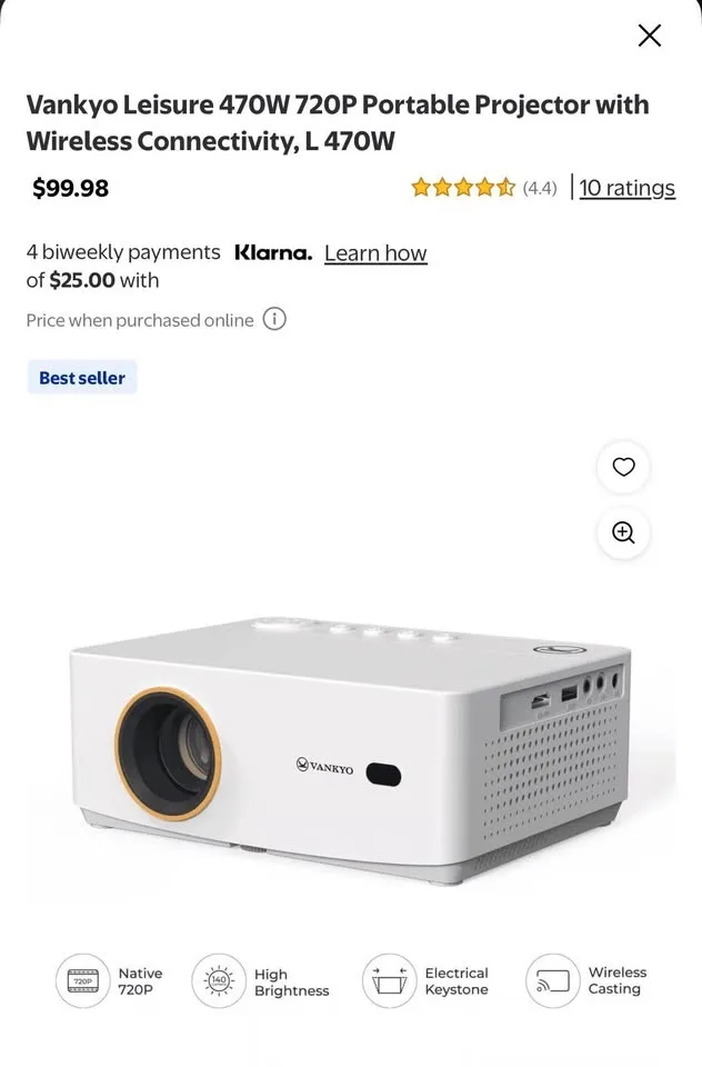 Vankyo Leisure 470W 720P Portable Projector image indicator(2)