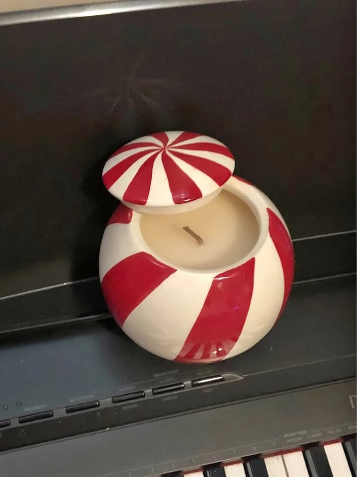 Peppermint Ceramic Candle #Cleanout