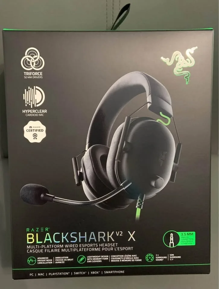 Razer BlackShark V2 X Gaming Headset Used condition #Cleanout