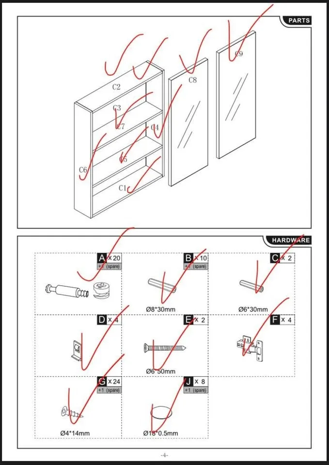 HOMCOM Medicine Cabinet - SOFT LILAC image indicator(3)