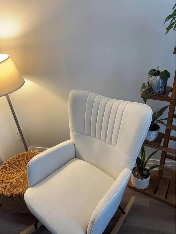 new rocking chair white/beige image indicator(2)