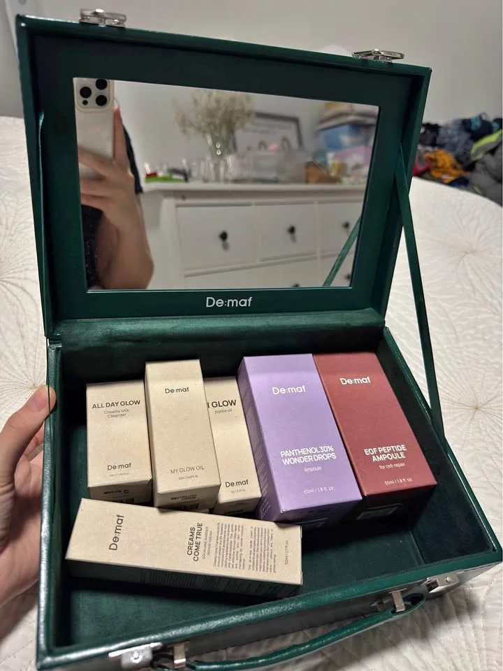 Gifting leather box full Korean skincare cosmetics DEMAF