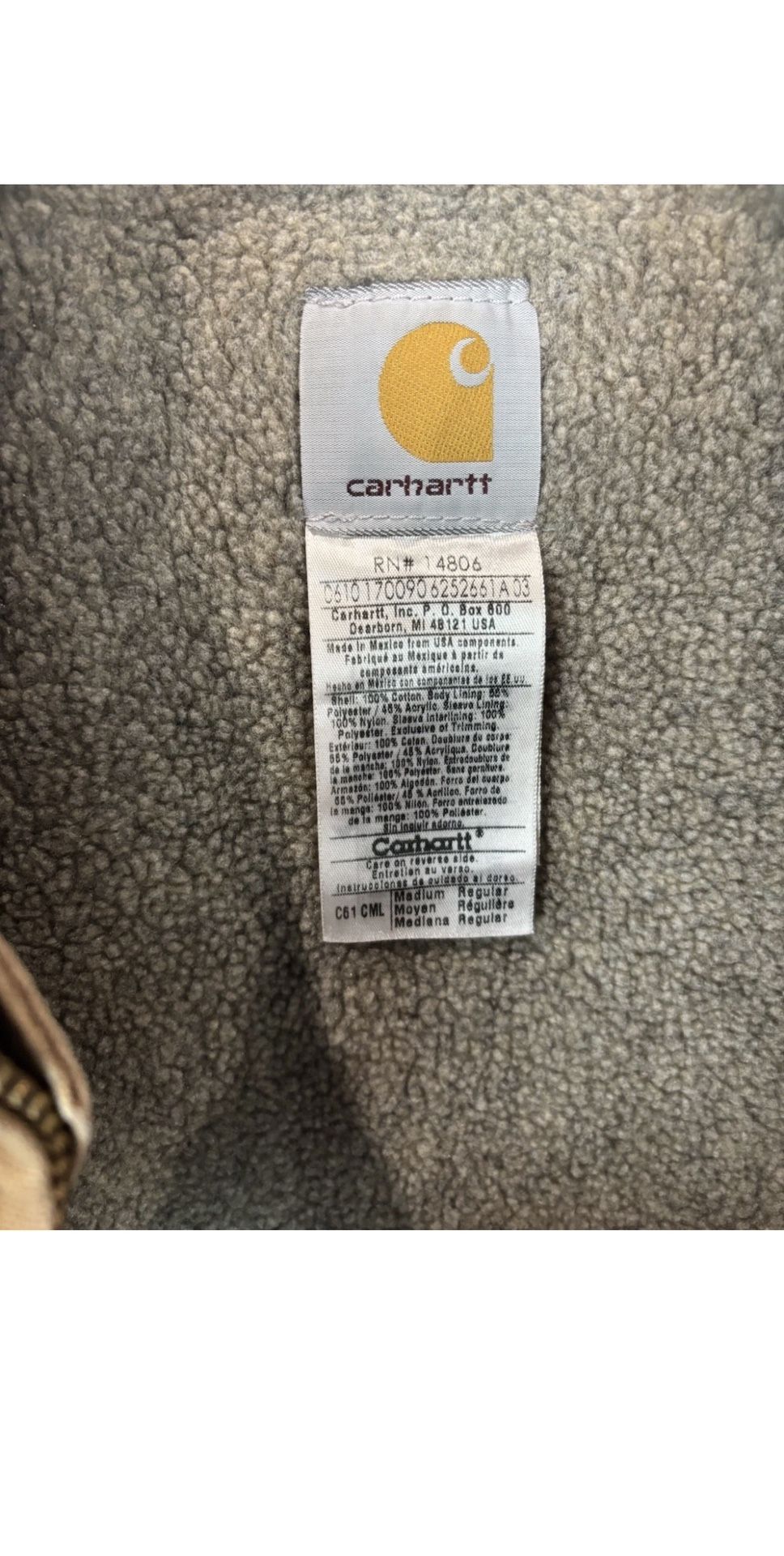 Carhartt C61 CML Mens Canvas Sherpa Lined Sandstone Ridge Work J - photo 3