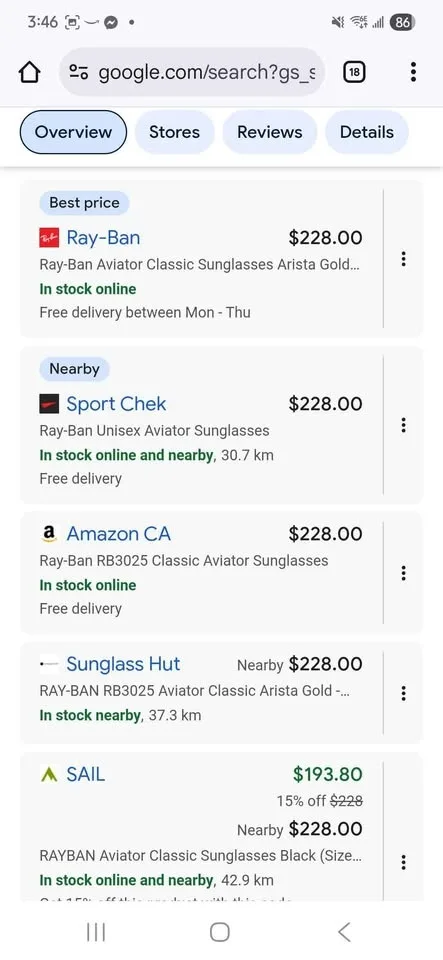 Ray Ban Aviator sunglasses image indicator(2)