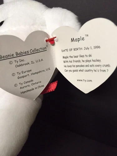 TY MAPLE Beanie Baby With Tag Error ( Misspelled "Gosport "As " - photo 3