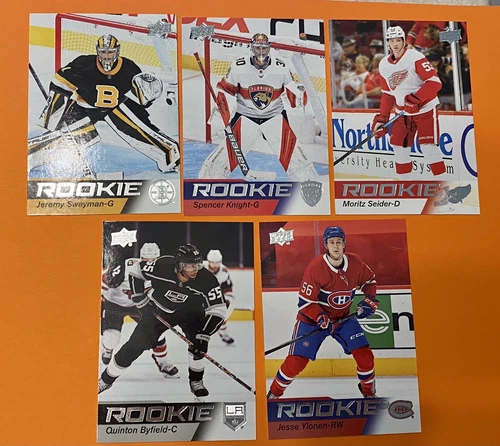 2021-22 UD Star Rookies Set (5 Card Lot) Seider, Swayman, Knight