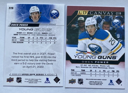 2022-23 Owen Power Young Guns (2 Card Lot) - photo 2