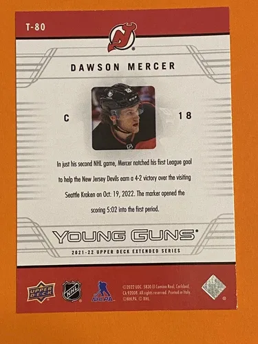 2021-22 DAWSON MERCER Young Guns Retro T-80 image indicator(2)