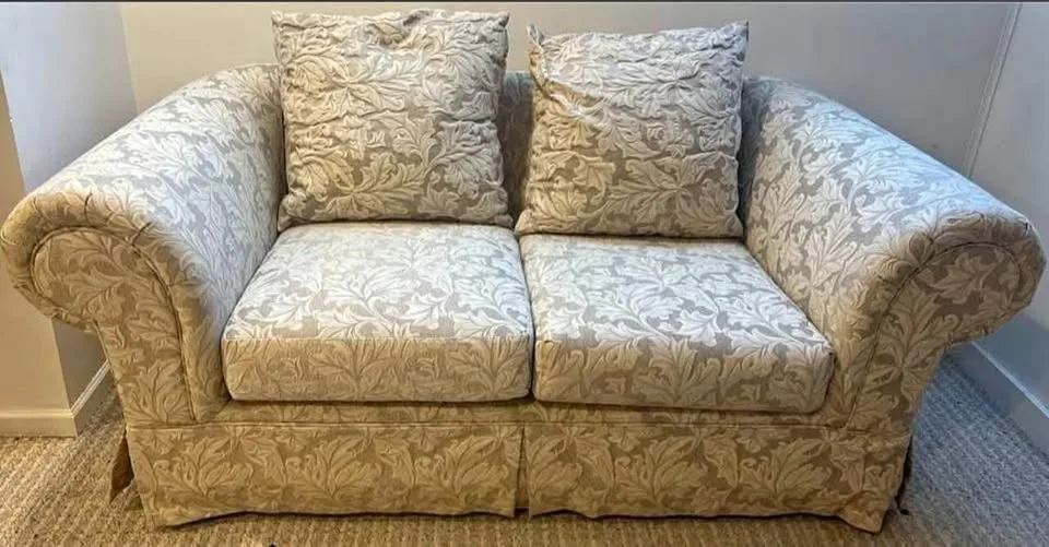 Beige Upholstered Loveseat by Coventry