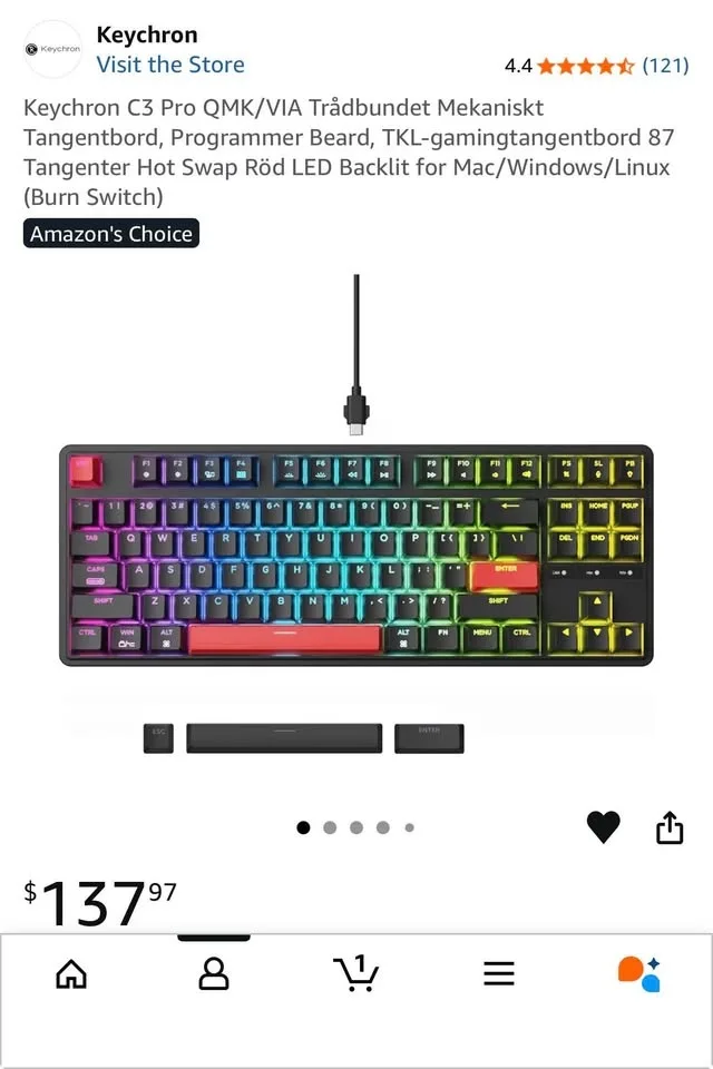 Keychron C3 Pro TKL Wired Keyboard image indicator(4)