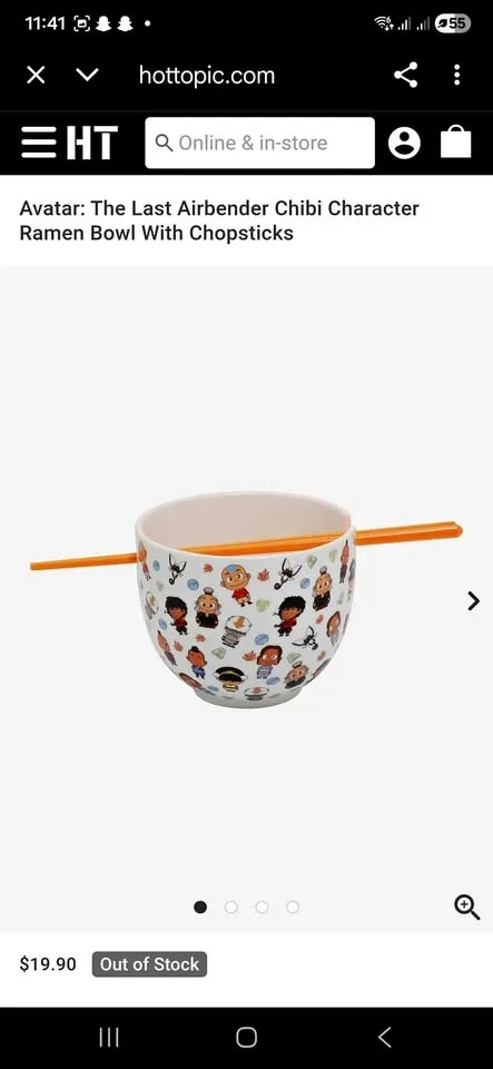 Avatar Ramen Bowl With Chopsticks