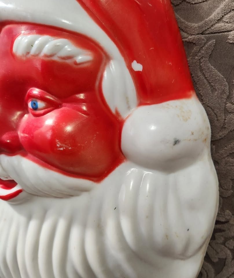 Vintage Blow Mold Light Up Santa Face - in perfect working order - photo 4