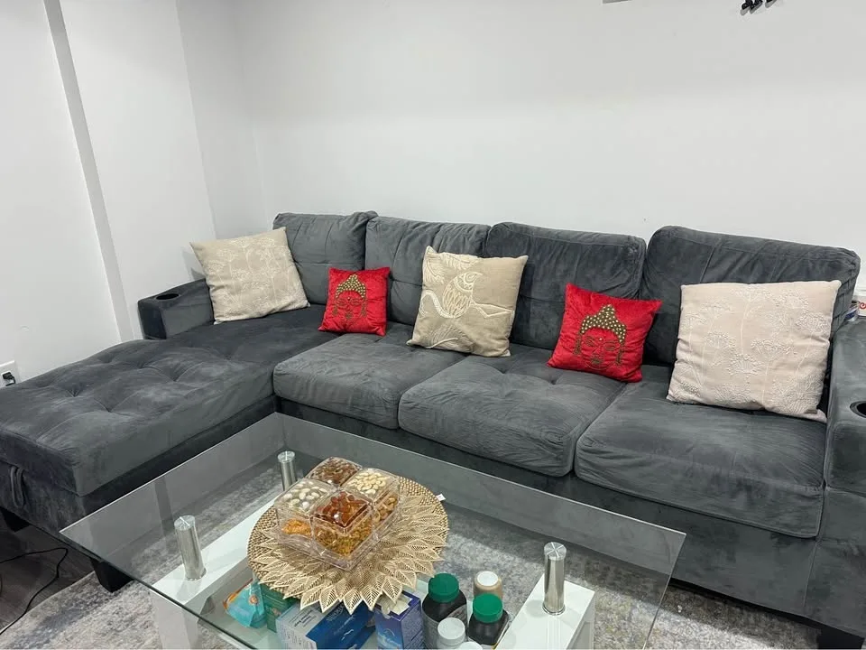 FULL SET – Sofa + Glass Table + Rug + cushions image indicator(4)