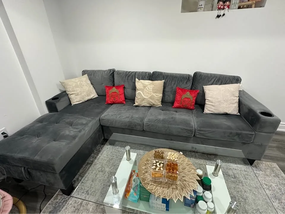 FULL SET – Sofa + Glass Table + Rug + cushions image indicator(5)