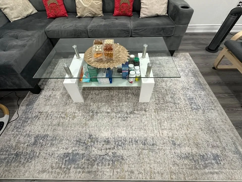 FULL SET – Sofa + Glass Table + Rug + cushions image indicator(8)