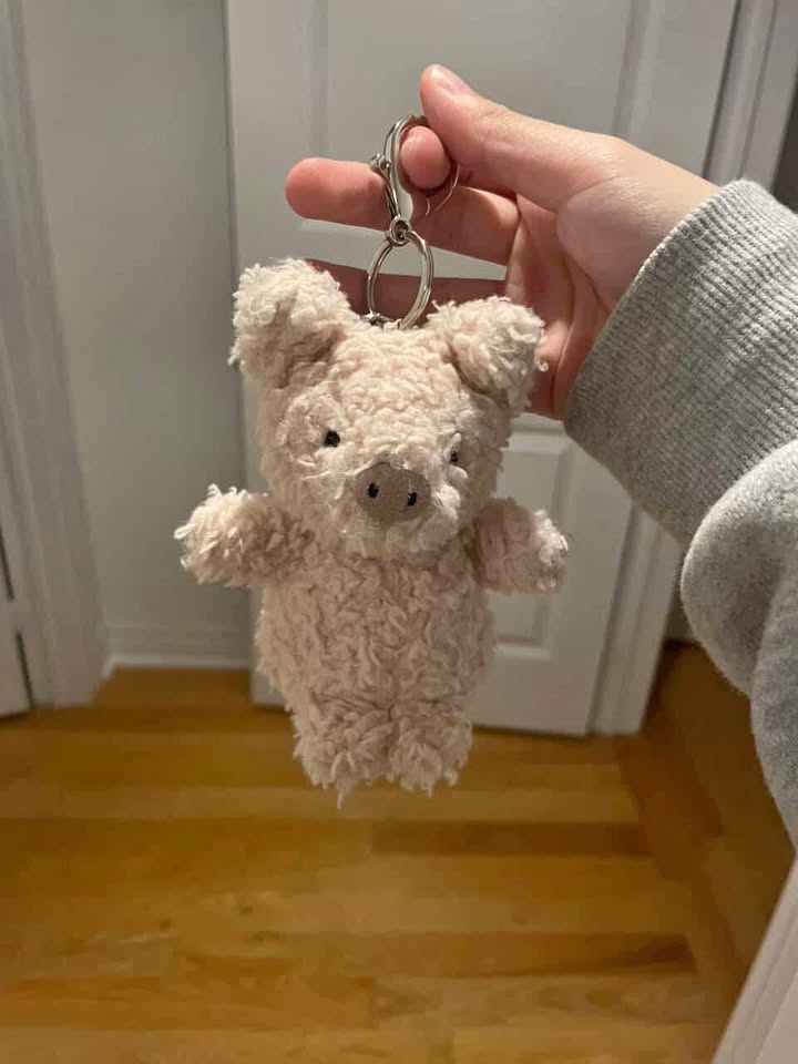 Pig jellycat keychain