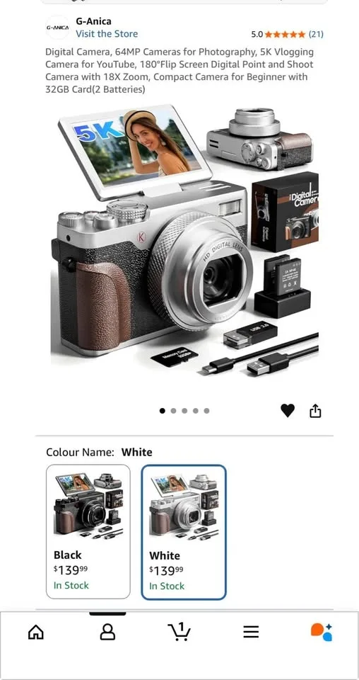 G-Anica 5K Digital Camera 64MP image indicator(5)