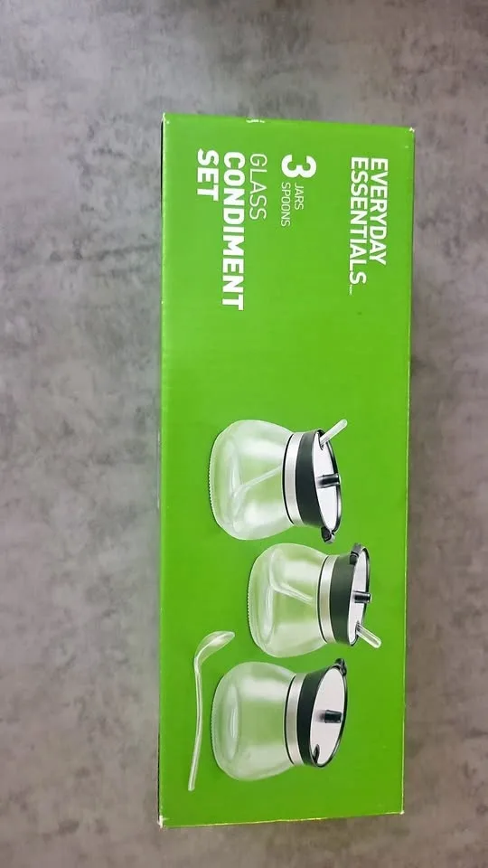 3 Glass Condiment Set