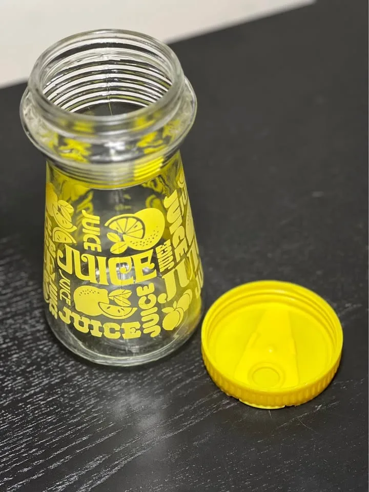 Anchor Hocking Glass Juice Carafe Yellow Lemons 24oz #cleanout image indicator(5)