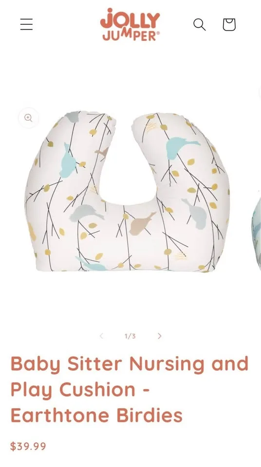Baby Sitter Nursing and Play Cushion - Earthtone Birdies image indicator(3)