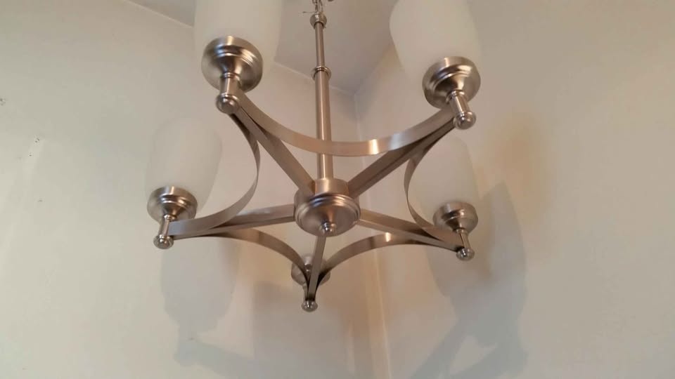 Chrome chandelier with frosted glass shades - photo 2