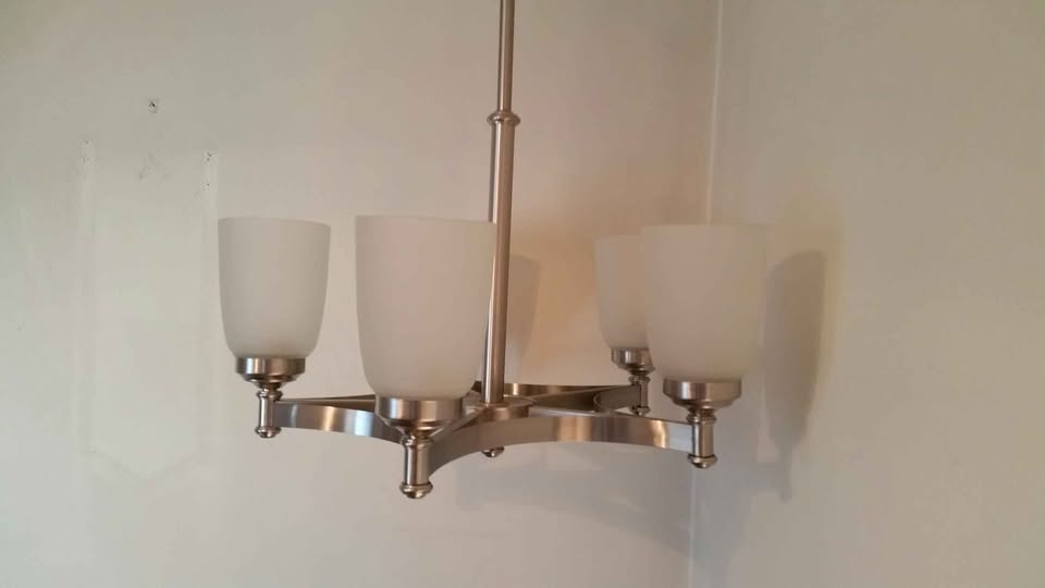 Chrome chandelier with frosted glass shades - photo 3