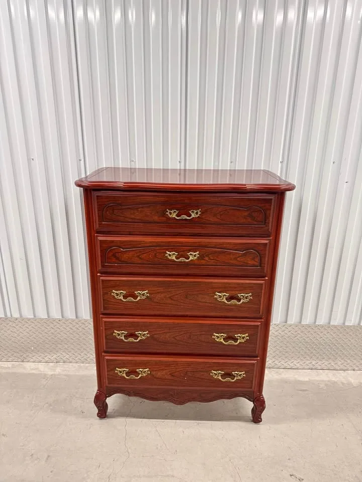 5 Drawer Antique French Solid Wood Dresser